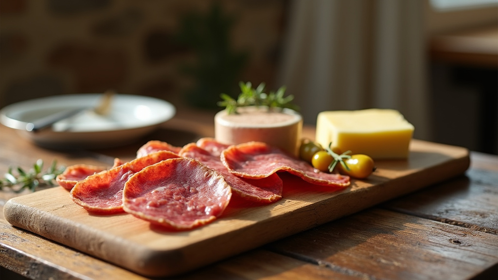 Charcutier artisan travaillant la viande dans son atelier traditionnel