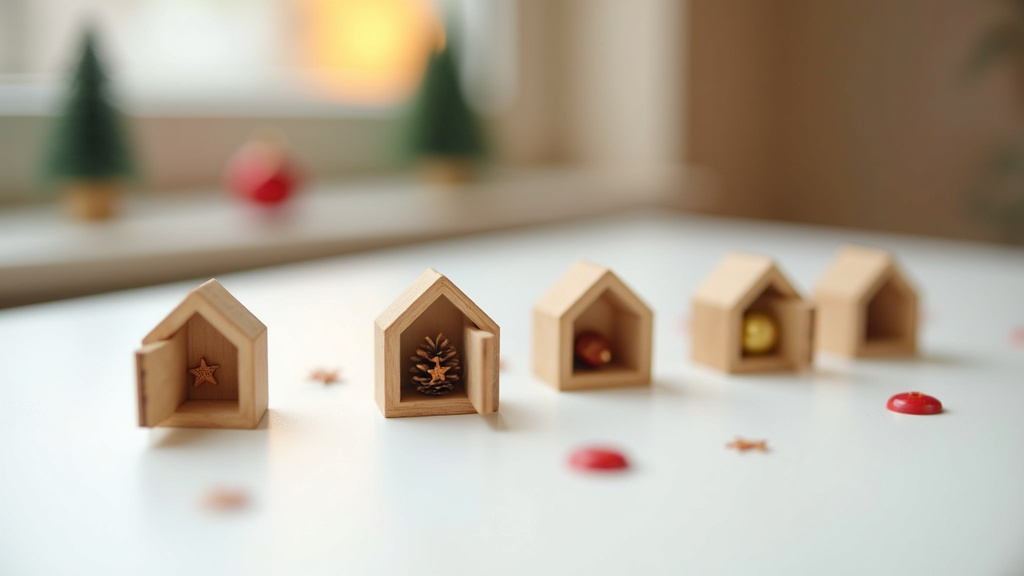 Main ouvrant une case dorée d'un calendrier de l'avent avec un chocolat à l'intérieur