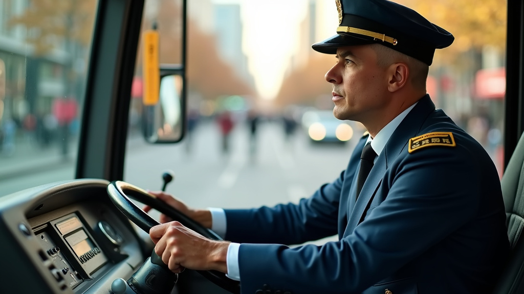Jeune femme suivant une formation pratique de conduite de bus