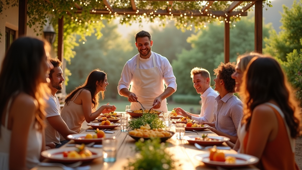 Paella géante mijotant dans une marmite en plein air lors d'un événement