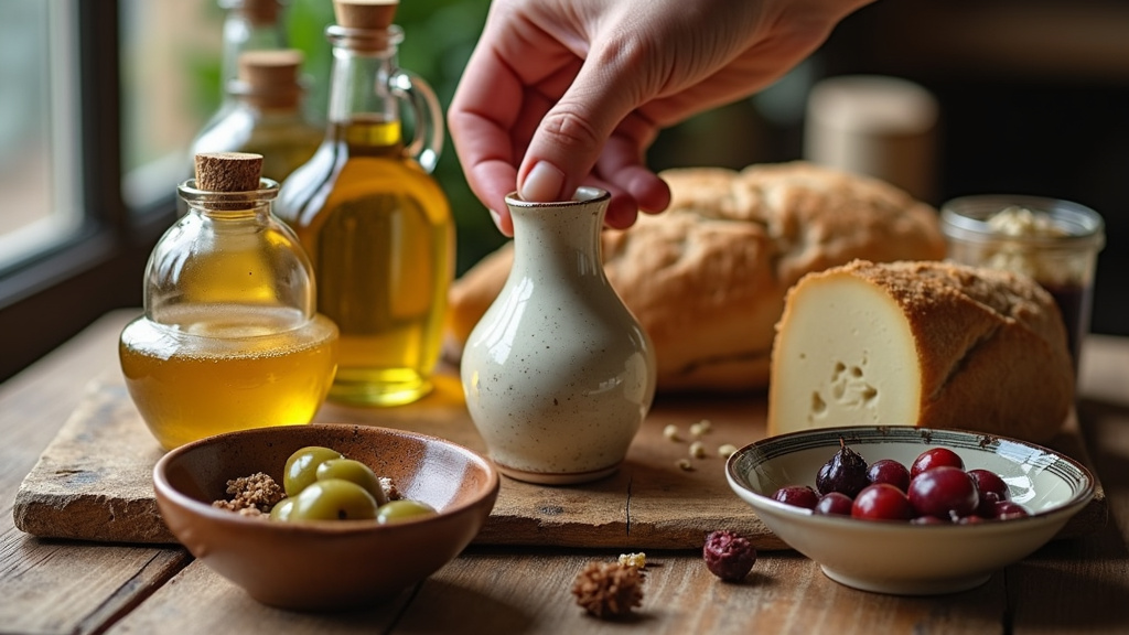 Sélection de produits salés d'épicerie fine incluant du foie gras, du caviar et des truffes