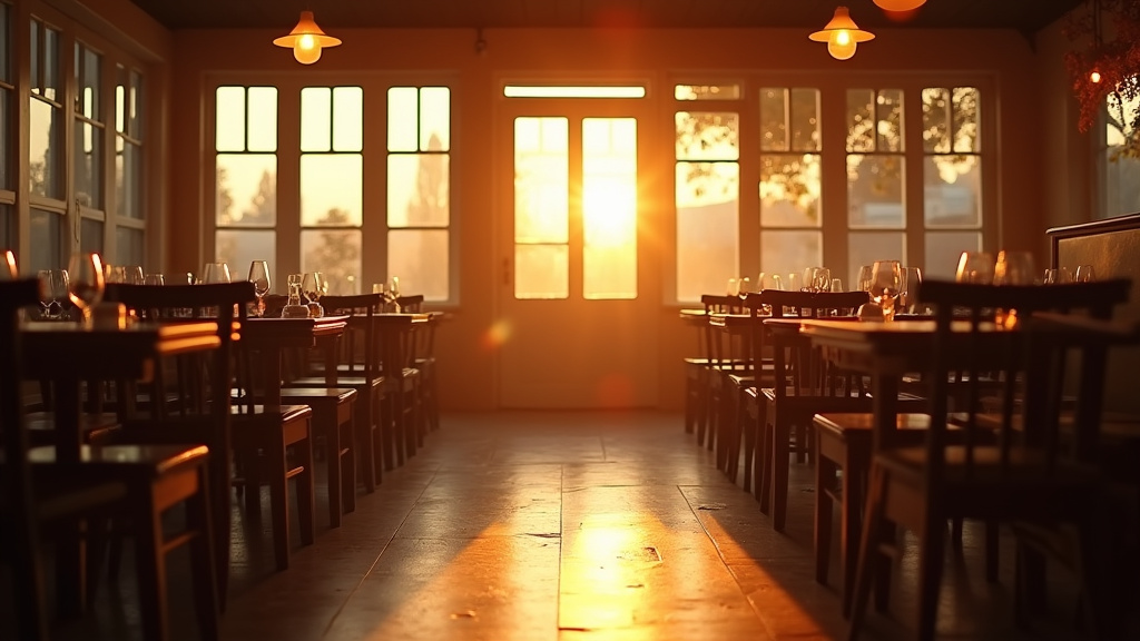 Vue de l'intérieur du restaurant Racines à Laval, ancien emplacement de l'Esprit Cuisine