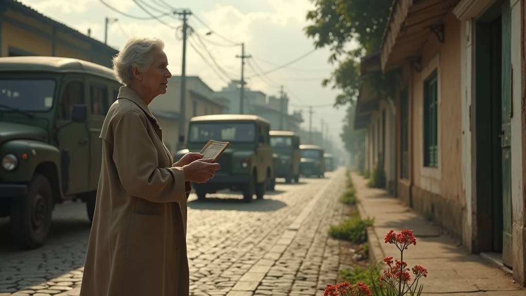 Scène du film 'Je suis toujours là' montrant Eunice Paiva avec ses enfants, symbole de résilience