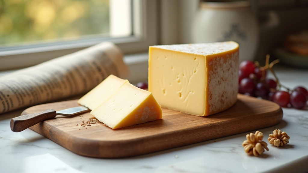 Fromages italiens à longs noms sur plateau en bois