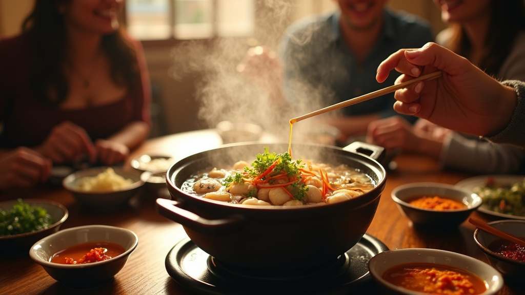 Kit complet pour hotpot à domicile avec marmite électrique et ingrédients variés