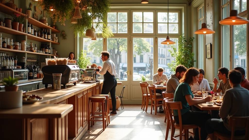 Un barista préparant un café de spécialité avec soin chez On Partage Cantine Caféinée.