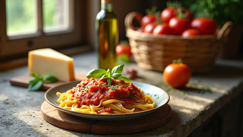 Plat italien authentique préparé par un traiteur artisanal
