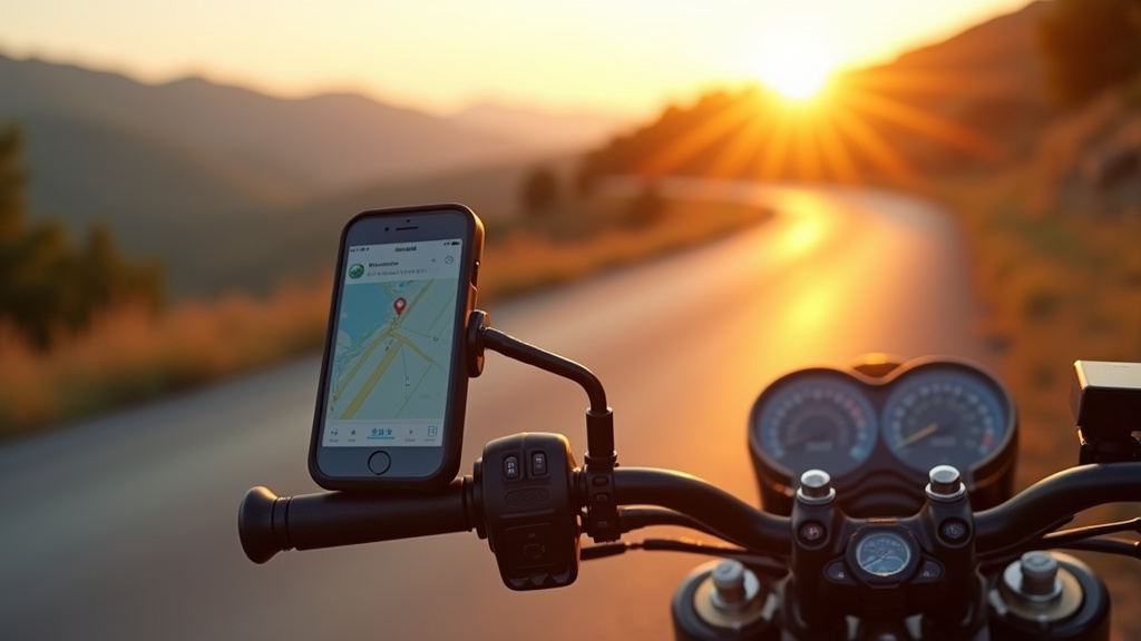 Support de téléphone moto avec recharge à induction sur un long trajet