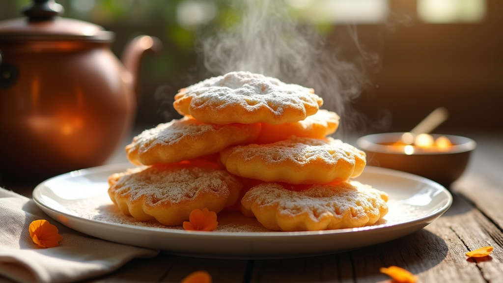 Préparation de la pâte à merveilles sur un plan de travail fariné avec un rouleau à pâtisserie