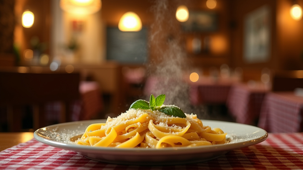 Application de recherche de restaurants italiens sur un smartphone avec des avis clients