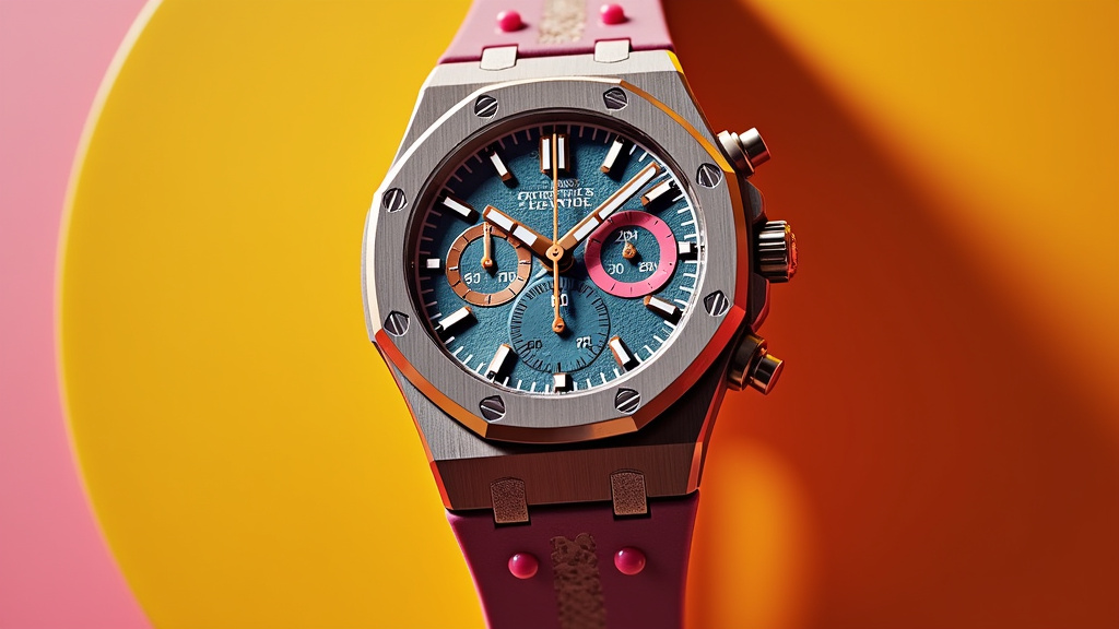 Royal Pop Audemars Piguet x Swatch en noir et blanc sur fond blanc