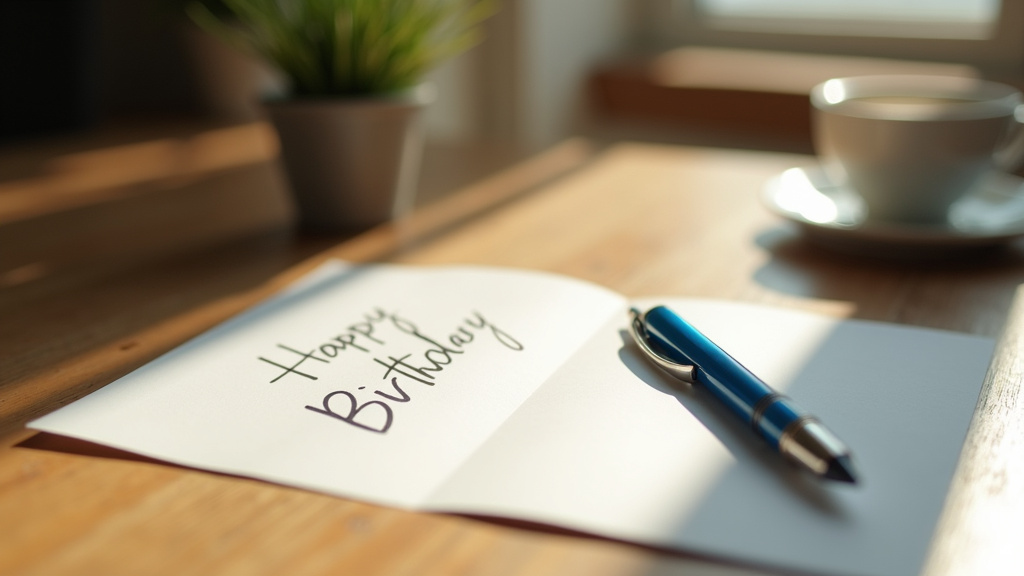 Personne écrivant un message d'anniversaire sur téléphone avec des cœurs en arrière-plan