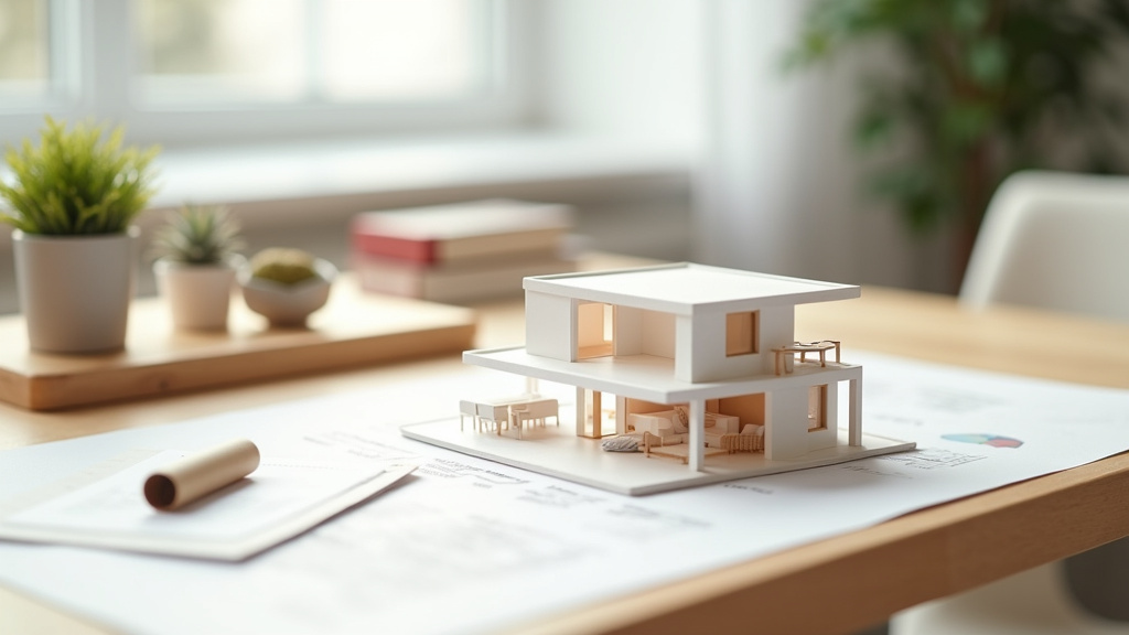 Architecte travaillant à distance avec des plans 3D sur un ordinateur portable